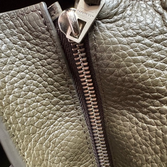 AllSaints Ray East West Pebbled Leather Tote Bag and Leather Pouch - Picture 8 of 10